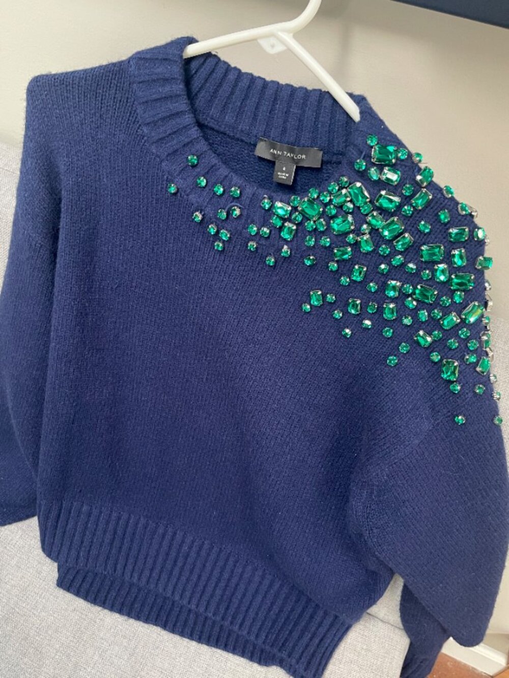 Ann Taylor Rhinestone Embellished Sweater